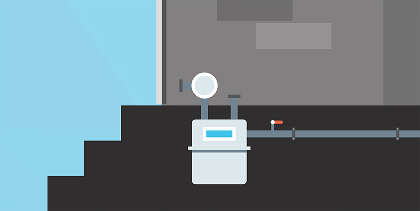 Natural gas meter outside Illustration of natural gas meter outside of property